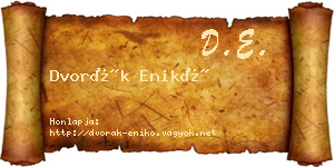 Dvorák Enikő névjegykártya